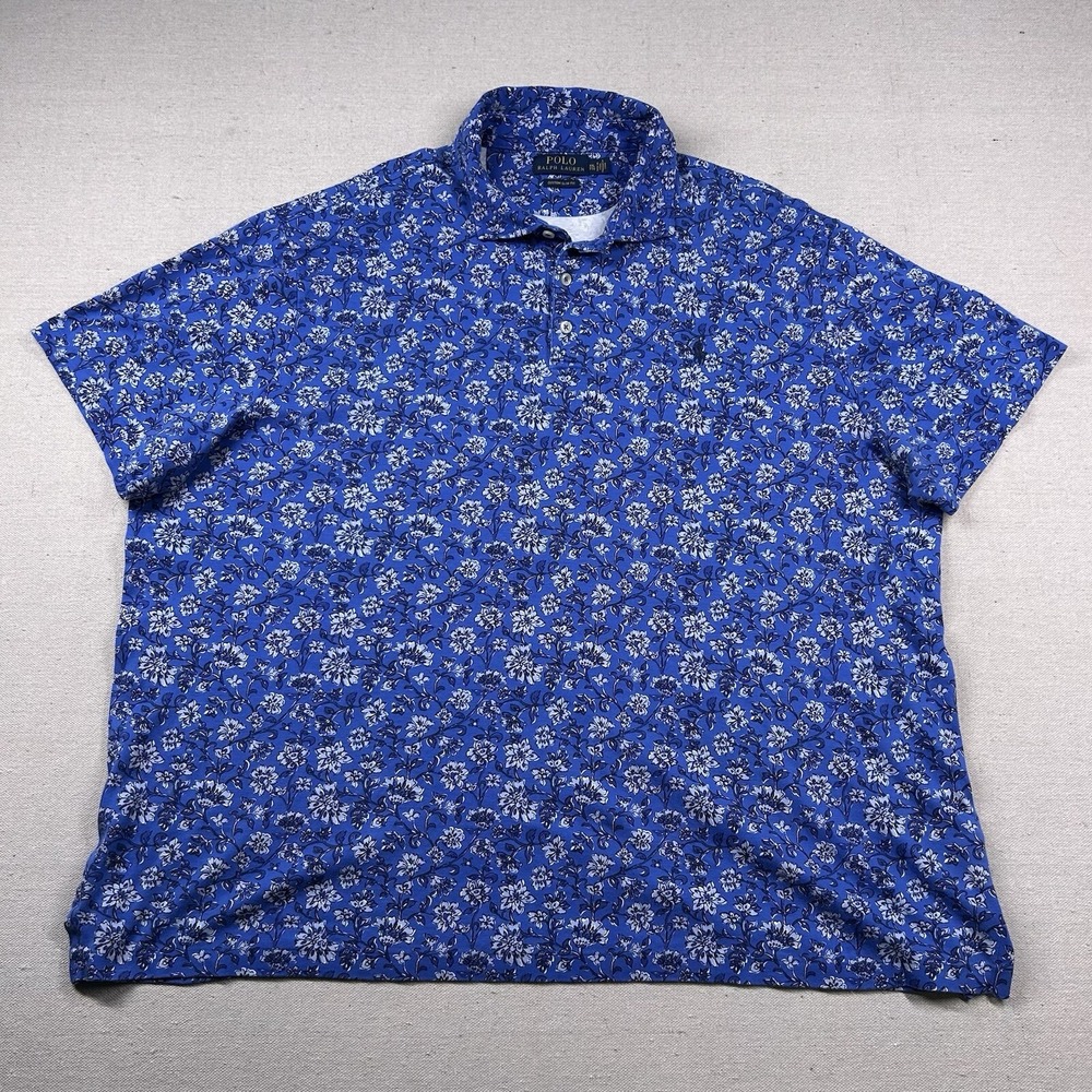 Polo Ralph Lauren Shirt Mens 2xl Golf Floral All Over Print Custom Slim Fit